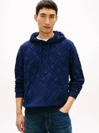 Allover Flag Logo Velour Jacquard -huppari
