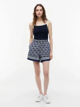 Allover Script Monogram Voile -shortsit