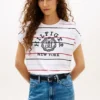 Arch Logo Striped Dolman Sleeve T-paita