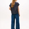 Arch Logo Striped Dolman Sleeve T-paita