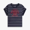 Arch Logo Striped Dolman Sleeve T-paita