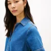 Avoin napitus denim-minimekko