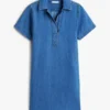 Avoin napitus denim-minimekko