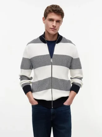 Block Stripe Zip -neule