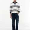 Block Stripe Zip -neule