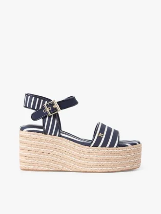 Breton Stripe Platform Wedge Espadrille