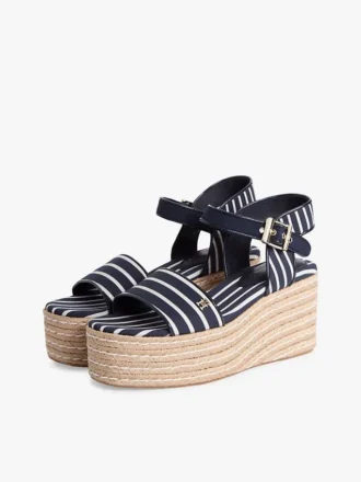 Breton Stripe Platform Wedge Espadrille