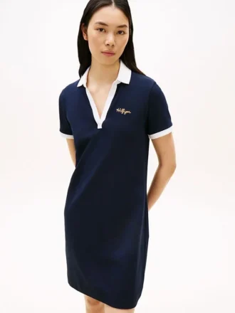 Brodeerattu Hilfiger Script -polomekko