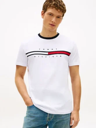 Brodeerattu lippulogo-T-paita