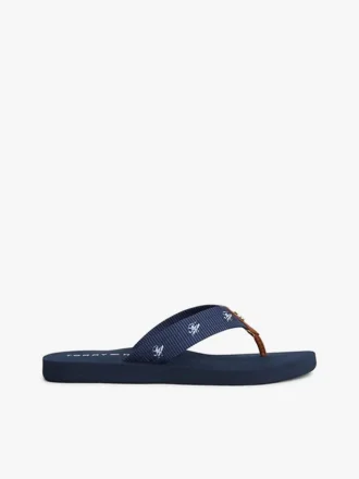 Brodeerattu monogrammikangas-flipflop