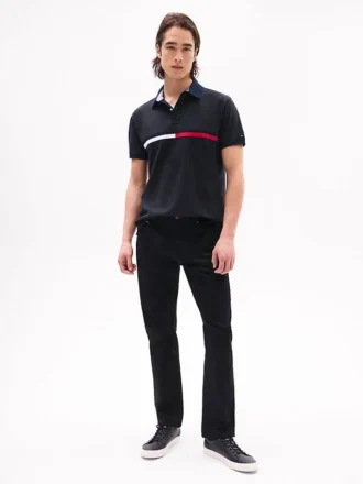 Brodeerattu raidallinen Regular Fit -polo