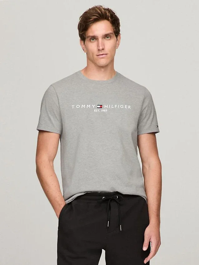 Brodeerattu Tommy-logo, slim fit -T-paita Brodeerattu Tommy-logo, slim fit -T-paita