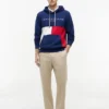 Brodeerattu Tommy-logolla varustettu Colorblock-huppari