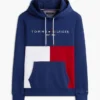 Brodeerattu Tommy-logolla varustettu Colorblock-huppari