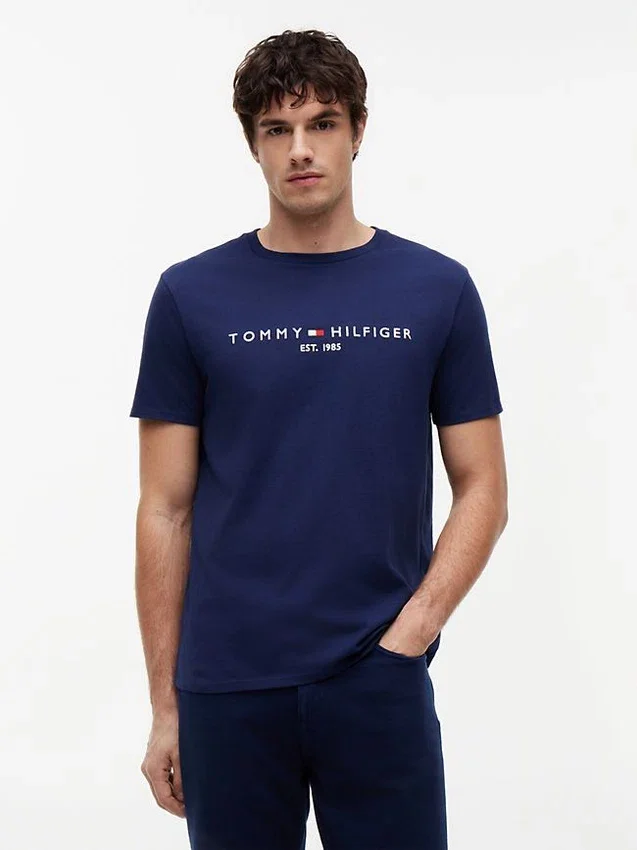 Brodeerattu Tommy-logolla varustettu T-paita Brodeerattu Tommy-logolla varustettu T-paita