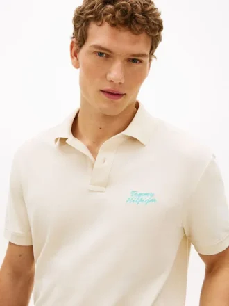 Classic Fit -mallinen brodeerattu palmupolo