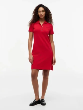Classic Fit -stretchpuuvillainen polomekko