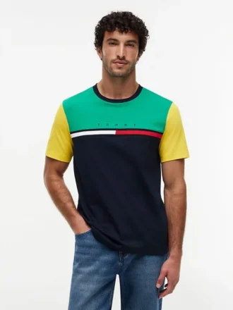 Colorblock Flag Stripe Logo T-paita