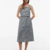 Gingham-kuosinen pellava-sekoiteinen midihame Gingham-kuosinen pellava-sekoiteinen midihame