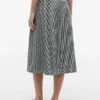 Gingham-kuosinen pellava-sekoiteinen midihame Gingham-kuosinen pellava-sekoiteinen midihame