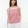 Gingham-kuosinen pellavaseos-toppi Gingham-kuosinen pellavaseos-toppi
