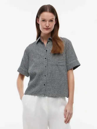 Gingham-kuosinen pellavaseospaita