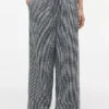 Gingham-kuosiset pellavaseoksesta valmistetut housut Gingham-kuosiset pellavaseoksesta valmistetut housut