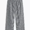 Gingham-kuosiset pellavaseoksesta valmistetut housut Gingham-kuosiset pellavaseoksesta valmistetut housut