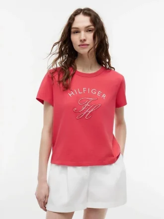Gingham Script Monogram -T-paita