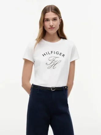 Gingham Script Monogram -T-paita