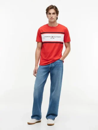 Hilfiger Block Stripe Logo T-paita