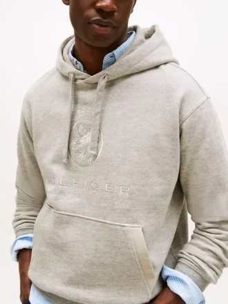 Hilfiger Crest Logo Heathered Hoodie