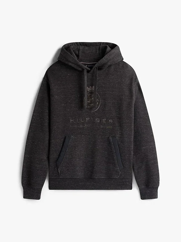 Hilfiger Crest Logo Heathered Hoodie Hilfiger Crest Logo Heathered Hoodie
