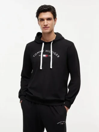 Hilfiger Logo Pique Sleep Hoodie