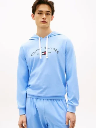 Hilfiger Logo Pique Sleep Hoodie
