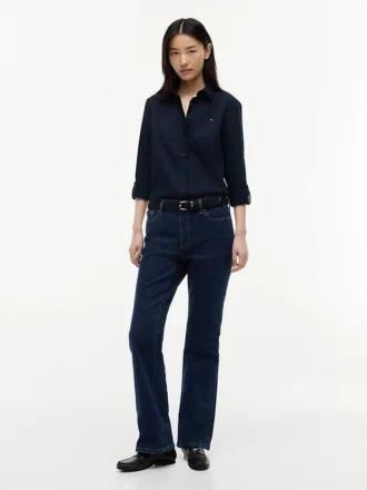 Keskikorkeat joustavat bootcut-farkut