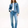 Kiristetty haalistunut denimtakki Kiristetty haalistunut denimtakki