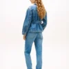 Kiristetty haalistunut denimtakki Kiristetty haalistunut denimtakki