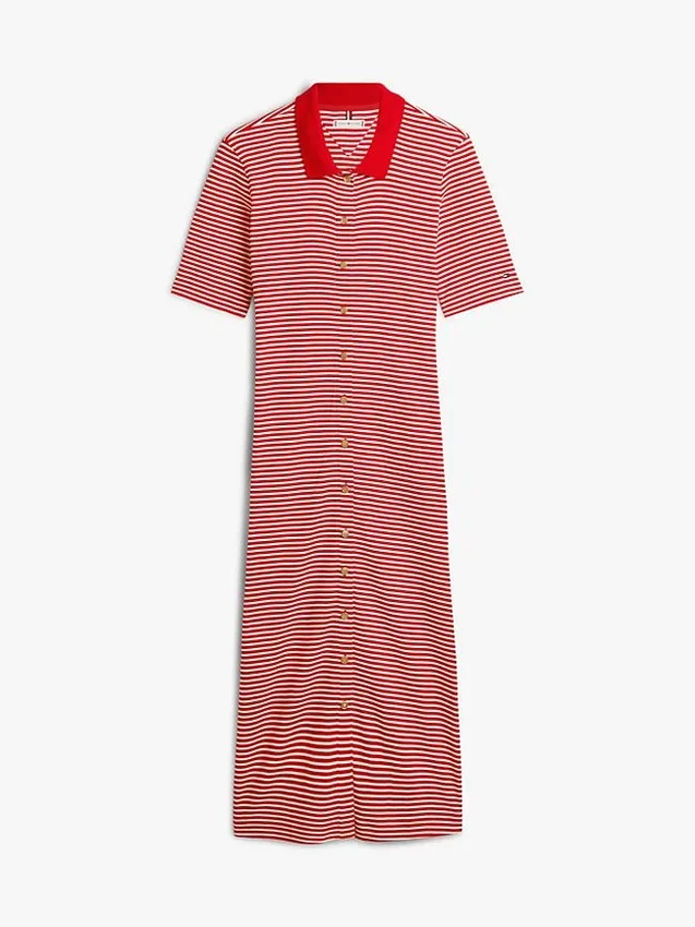 Kultapainikkeinen polo-midimekko Kultapainikkeinen polo-midimekko
