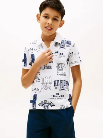 Lasten Allover Logo Stretch Polo