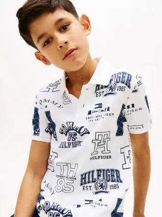 Lasten Allover Logo Stretch Polo