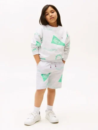 Lasten Allover Mixed Logo -sweatshortsit