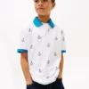 Lasten Allover Nautical Logo Stretch Polo Lasten Allover Nautical Logo Stretch Polo