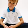 Lasten Allover Nautical Logo Stretch Polo Lasten Allover Nautical Logo Stretch Polo
