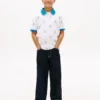 Lasten Allover Nautical Logo Stretch Polo Lasten Allover Nautical Logo Stretch Polo