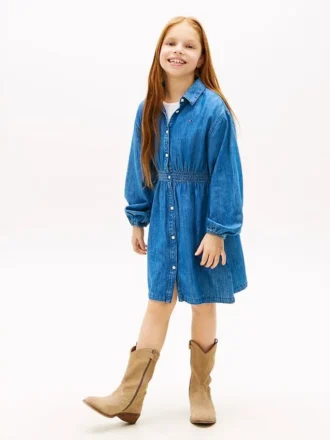 Lasten chambray-paita-mekko