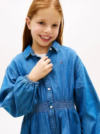 Lasten chambray-paita-mekko