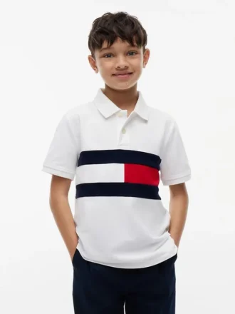 Lasten Colorblock Flag Stretch -polo