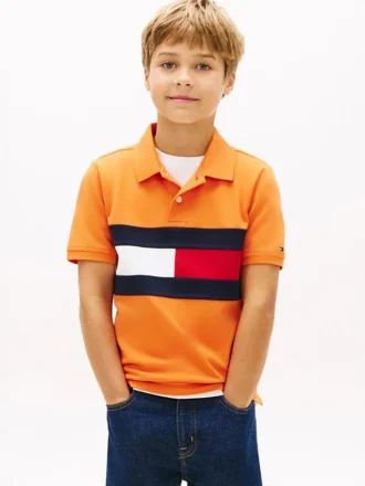Lasten Colorblock Flag Stretch -polo