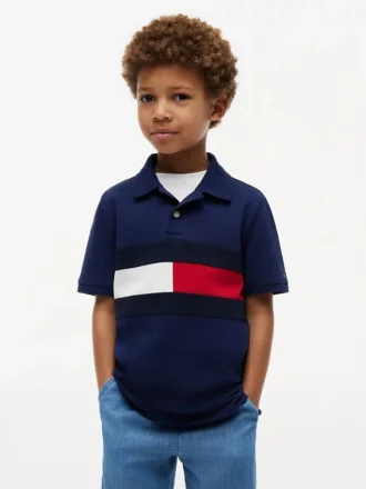 Lasten Colorblock Flag Stretch -polo